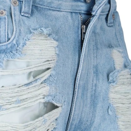 MM6 Maison Margiela - Destroyed Straight Jeans – Light Blue - Größe 27 - blau – Bild 3