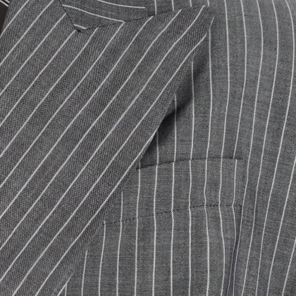 Hed Mayner - Double-Breasted Tailored Blazer With Pinstripe Pat - Größe XXS - grau – Bild 3