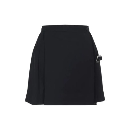 ENFANTS RICHES DÉPRIMÉS - Pleated Black Skirt With Unique Buckle Detail - Größe XS - schwarz ENFANTS RICHES DÉPRIMÉS - Pleated Black Skirt With Unique Buckle Detail - Größe XS - schwarz