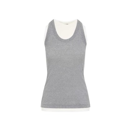 Jil Sander - Fitted Sleeveless Top With Contrasting Hem Layer - Größe S - grau Jil Sander - Fitted Sleeveless Top With Contrasting Hem Layer - Größe S - grau