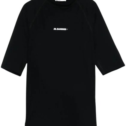 Jil Sander - Fitted Short-Sleeved Black T-Shirt - Größe L - schwarz Jil Sander - Fitted Short-Sleeved Black T-Shirt - Größe L - schwarz
