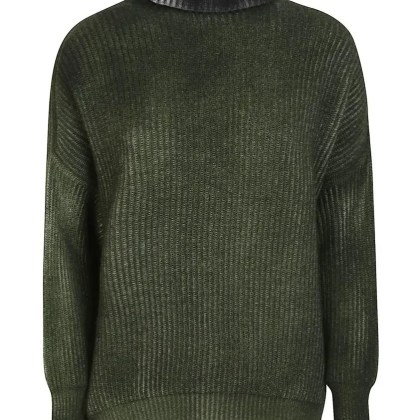 CALIBAN - Dolcevita Hand-Painted Heather English Rib Turtlen - Größe XS - schwarz CALIBAN - Dolcevita Hand-Painted Heather English Rib Turtlen - Größe XS - schwarz