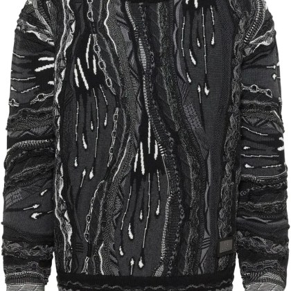 Carlo Colucci - Knit Sweater 3D Knit Black - Größe XL - schwarz Carlo Colucci - Knit Sweater 3D Knit Black - Größe XL - schwarz