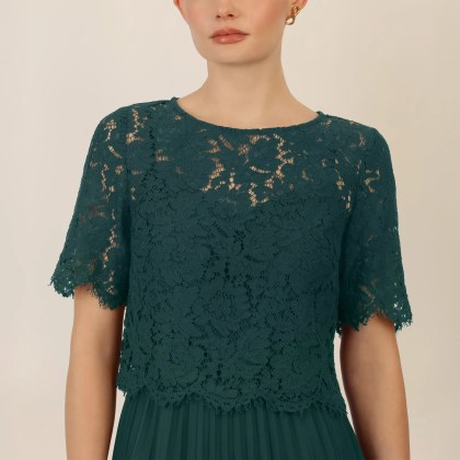 Apart - Abendkleid mit Spitzenjacke - Größe 40 - grün – Bild 3