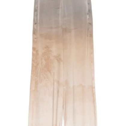 Pierre-Louis Mascia - Wide-Leg Gradient Trousers With Landscape Print - Größe S - beige Pierre-Louis Mascia - Wide-Leg Gradient Trousers With Landscape Print - Größe S - beige