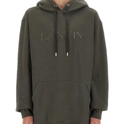 Lanvin - Relaxed Fit Oversized Sweatshirt With Embossed Log - Größe M - grau Lanvin - Relaxed Fit Oversized Sweatshirt With Embossed Log - Größe M - grau
