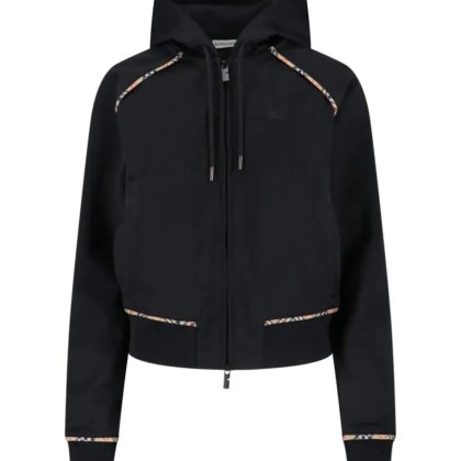 Burberry - Black Cotton Blend Hoodie - Größe S - schwarz Burberry - Black Cotton Blend Hoodie - Größe S - schwarz