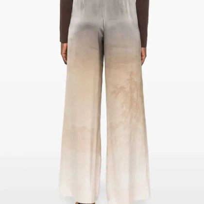 Pierre-Louis Mascia - Wide-Leg Gradient Trousers With Landscape Print - Größe S - beige – Bild 3