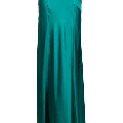Alberta Ferretti - Green High-Waisted Silk Maxi Skirt - Größe 42 - grün Alberta Ferretti - Green High-Waisted Silk Maxi Skirt - Größe 42 - grün