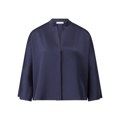 Rosso35 - Oversized Blusenshirt aus Satin - Größe 44 - blau Rosso35 - Oversized Blusenshirt aus Satin - Größe 44 - blau