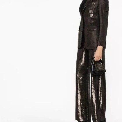 Golden Goose - Single-Breasted Black Sequin Blazer - Größe 40 - braun – Bild 3