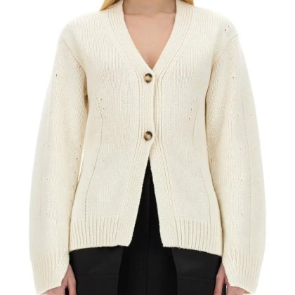 Helmut Lang - Tailored Cardigan With Deep V-Neckline - Größe M - beige Helmut Lang - Tailored Cardigan With Deep V-Neckline - Größe M - beige