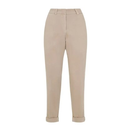 Peserico - Cotton-Elastane Trousers With Tapered Fit - Größe 42 - beige Peserico - Cotton-Elastane Trousers With Tapered Fit - Größe 42 - beige