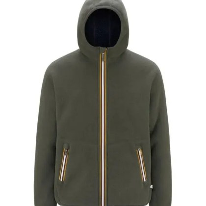 K-Way - Reversible Jacket With Smooth Polar And Sherpa Tex - Größe XL - grün K-Way - Reversible Jacket With Smooth Polar And Sherpa Tex - Größe XL - grün