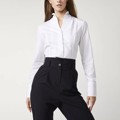 VAN LAACK - Bluse Modern Fit Uni - Größe 42 - weiß – Bild 4