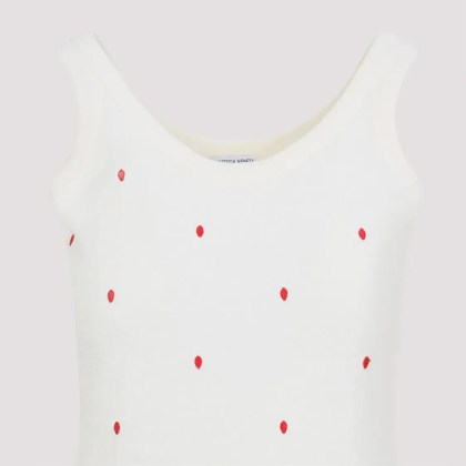 Bottega Veneta - White Cotton-Blend Top With Playful Dot Detail - Größe S - weiß