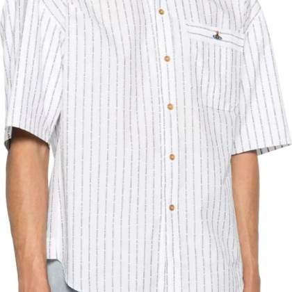 Vivienne Westwood - Stripped Krall Shirt White - Größe 44 - weiß – Bild 4