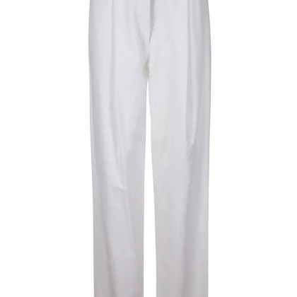 JEJIA - Tailored White Cotton Pants With Contrast Lining - Größe 40 - weiß JEJIA - Tailored White Cotton Pants With Contrast Lining - Größe 40 - weiß