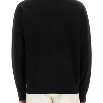 Drôle De Monsieur - Classic V-Neck Cardigan With Logo Embroidery - Größe M - schwarz – Bild 3