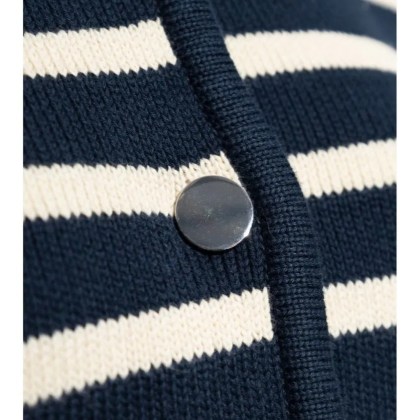 Theory - Navy/White Striped Cotton Cardigan - Größe M - blau – Bild 3