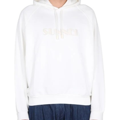Sunnei - White Drawstring Hood Sweatshirt - Größe M - weiß Sunnei - White Drawstring Hood Sweatshirt - Größe M - weiß