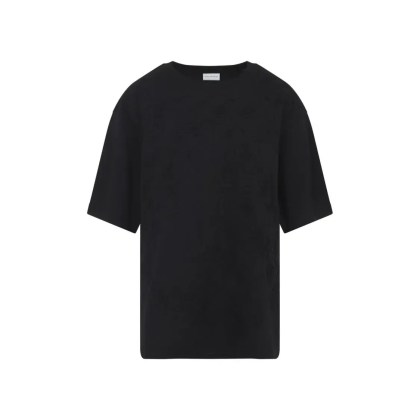 Dries Van Noten - Black Short-Sleeve T-Shirt With Tonal Swirl Embroi - Größe XS - schwarz Dries Van Noten - Black Short-Sleeve T-Shirt With Tonal Swirl Embroi - Größe XS - schwarz