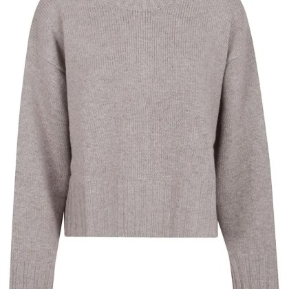 Allude - Cropped Knit Sweater With Ribbed Detailing - Größe M - grau Allude - Cropped Knit Sweater With Ribbed Detailing - Größe M - grau