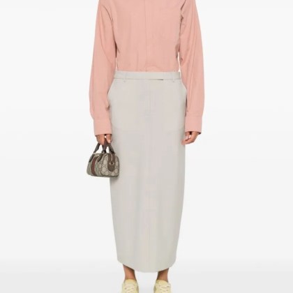 Officine Generale - Light Grey Wool Skirt - Größe XS - grau – Bild 4