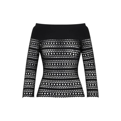 Alaia - Black Vienne Top - Größe 36 - schwarz Alaia - Black Vienne Top - Größe 36 - schwarz