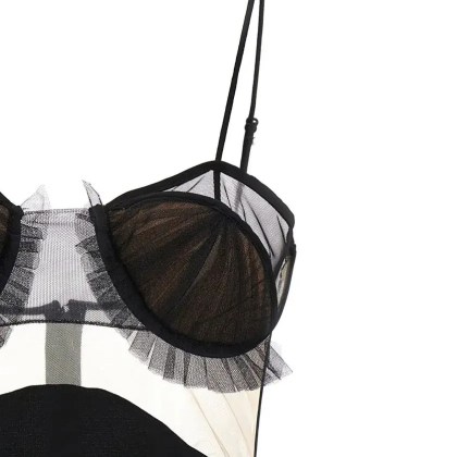 Nensi Dojaka - 'Explosive Flower Bra' Dress - Größe M - schwarz – Bild 3