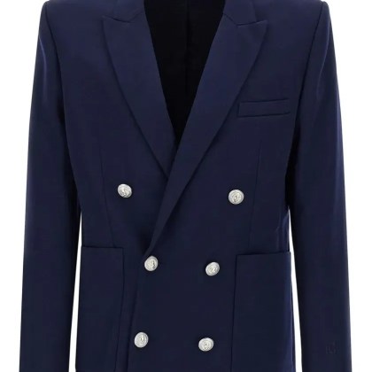 Balmain - Grain De Poudre Blazer - Größe 50 - blau Balmain - Grain De Poudre Blazer - Größe 50 - blau
