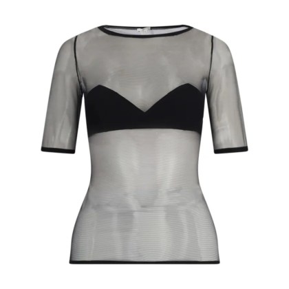 Nensi Dojaka - Semi-Transparent Top – Black - Größe M - schwarz Nensi Dojaka - Semi-Transparent Top – Black - Größe M - schwarz