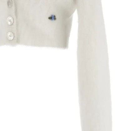 Alessandra Rich - 'Carded Mohair' Cardigan - Größe 42 - weiß – Bild 2