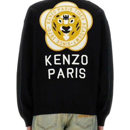 Kenzo - Cardigan With Embroidered Tiger Academy - Größe XL - schwarz – Bild 3