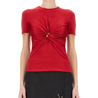 Versace - "Safety Pin" Curled Top - Größe 42 - rot Versace - "Safety Pin" Curled Top - Größe 42 - rot