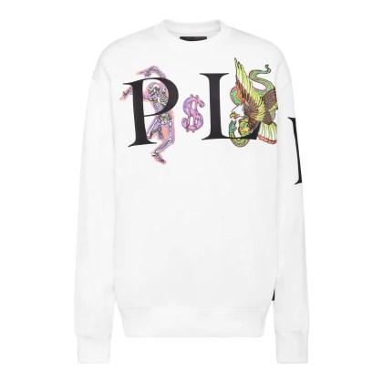 Philipp Plein - Sweatshirt Tattoo - Größe 4XL - weiß Philipp Plein - Sweatshirt Tattoo - Größe 4XL - weiß