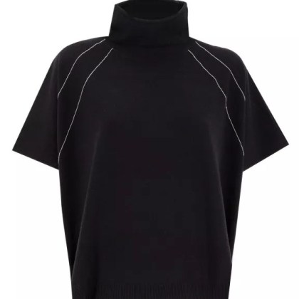 Le Tricot Perugia - Black Short Sleeved Turtleneck Sweater - Größe S - schwarz Le Tricot Perugia - Black Short Sleeved Turtleneck Sweater - Größe S - schwarz