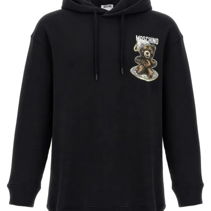 Moschino - Oversized Organic Cotton Hoodie - Größe S - schwarz Moschino - Oversized Organic Cotton Hoodie - Größe S - schwarz