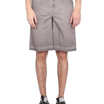 Dolce&Gabbana - Bermuda Shorts With Logo Plaque - Größe 50 - grau Dolce&Gabbana - Bermuda Shorts With Logo Plaque - Größe 50 - grau