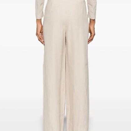 Giorgio Armani - Relaxed Wide-Leg Trousers With Pleat Detailing - Größe 42 - beige – Bild 3
