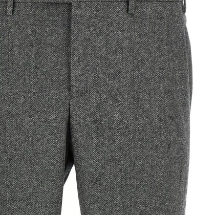 Pt Torino - Lightly Stretch Brushed Cashmere Blend Wool Pants - Größe 46 - grau – Bild 3