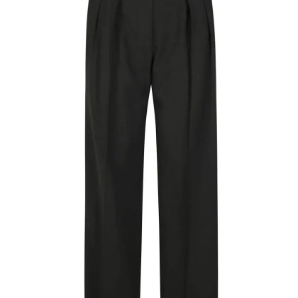 Forte Forte - High-Waisted Tailored Trousers In Wool And Viscose - Größe 2 - schwarz Forte Forte - High-Waisted Tailored Trousers In Wool And Viscose - Größe 2 - schwarz