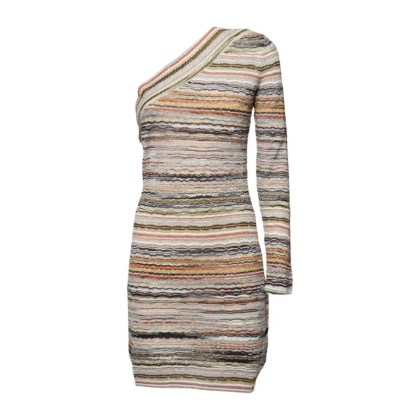 Missoni - One Shoulder Mini Dress In Orange Lamé Viscose - Größe 44 - bunt Missoni - One Shoulder Mini Dress In Orange Lamé Viscose - Größe 44 - bunt