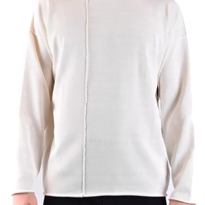 Isabel Benenato - Relaxed Fit White Knitwear With Asymmetrical Seams - Größe L - weiß Isabel Benenato - Relaxed Fit White Knitwear With Asymmetrical Seams - Größe L - weiß