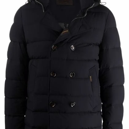 Moorer - High Neck Double-Breasted Parka With Detachable Ho - Größe 52 - schwarz Moorer - High Neck Double-Breasted Parka With Detachable Ho - Größe 52 - schwarz