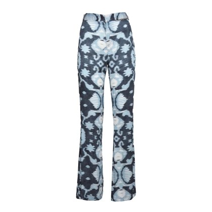 Bazar Deluxe - Blue Printed Viscose Flare Trousers - Größe 40 - blau Bazar Deluxe - Blue Printed Viscose Flare Trousers - Größe 40 - blau