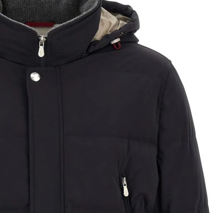 Brunello Cucinelli - Knit Insert Down Jacket - Größe XXL - blau – Bild 3