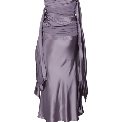 Christopher Esber - Knotted Gather Midi Dress - Größe 6 - lila – Bild 3