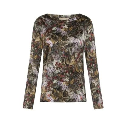 Momonì - Fitted Floral Print Shirt With Round Neckline - Größe 44 - bunt Momonì - Fitted Floral Print Shirt With Round Neckline - Größe 44 - bunt