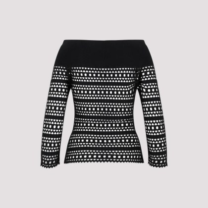 Alaia - Black Vienne Top - Größe 36 - schwarz – Bild 3